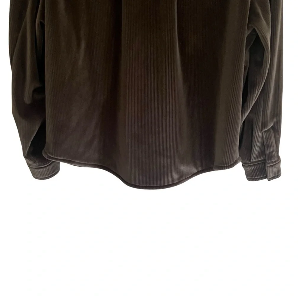 Alo Yoga Ribbed Velour Baller Mini Skirt & Mountain Side Shacket in Macchiato